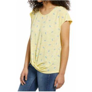 Izod Pineapple Knot Tee Size XL Yellow Short Sleeve NWOT Shirt